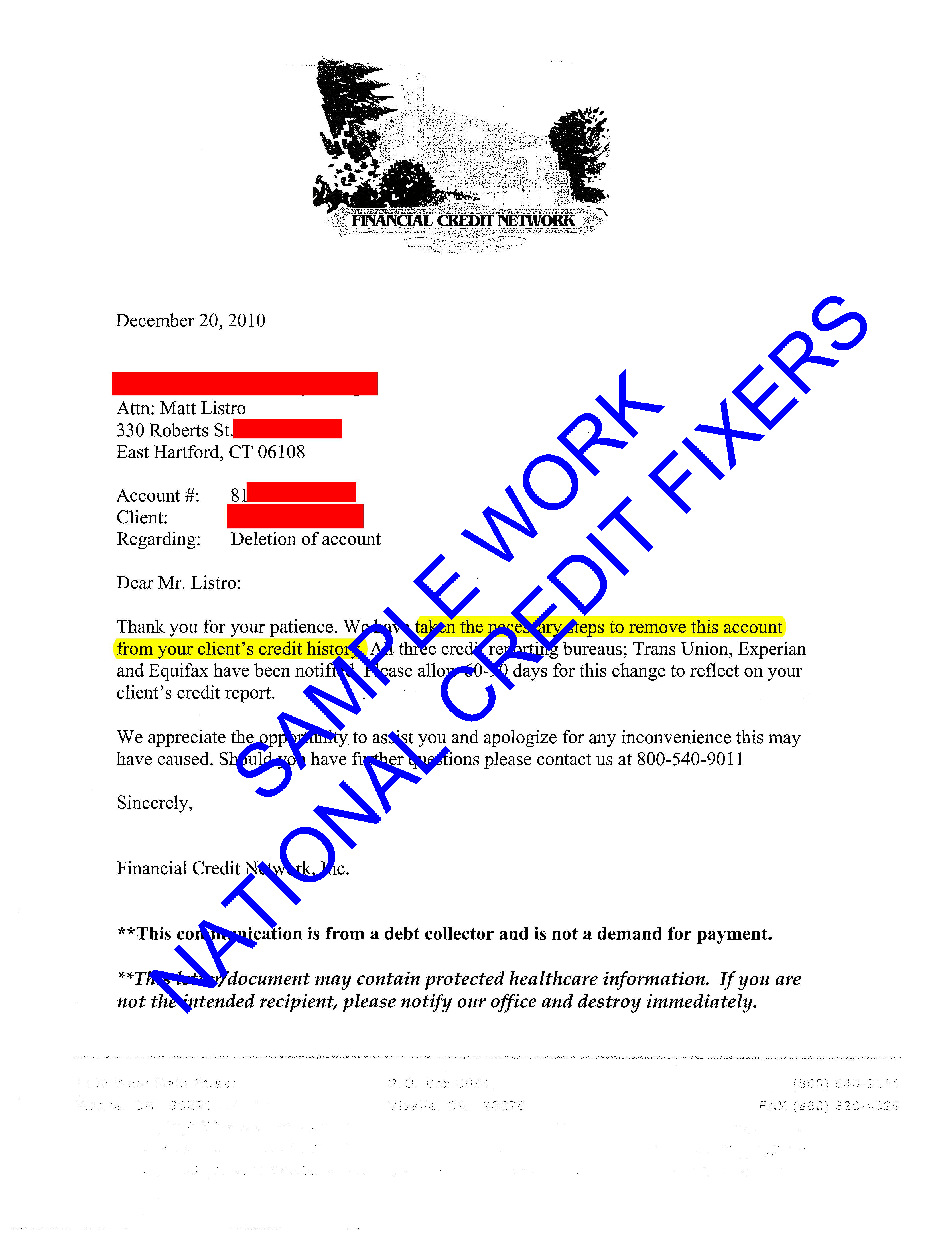 Financial Credit Network Deletion