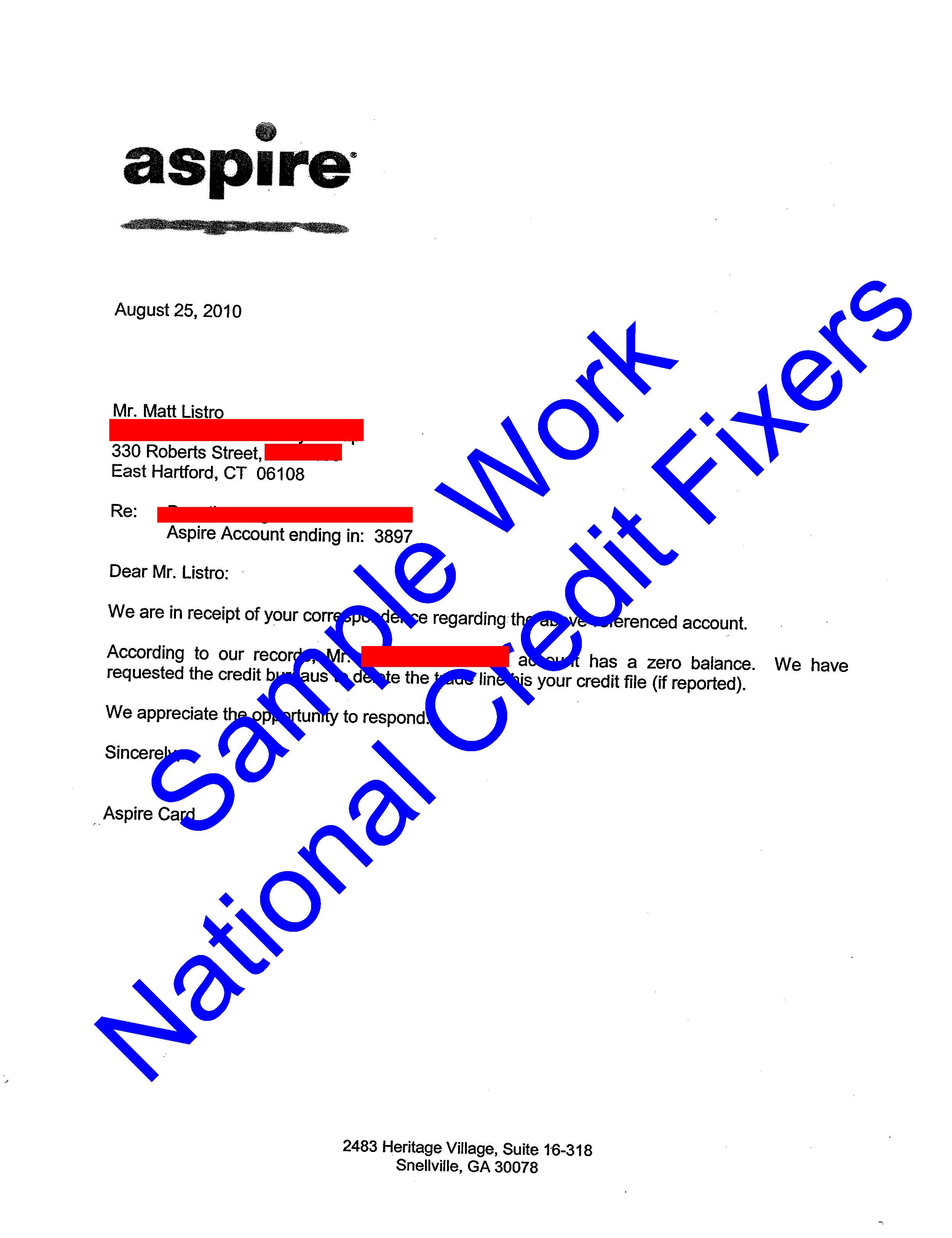 Aspire Visa Deletion